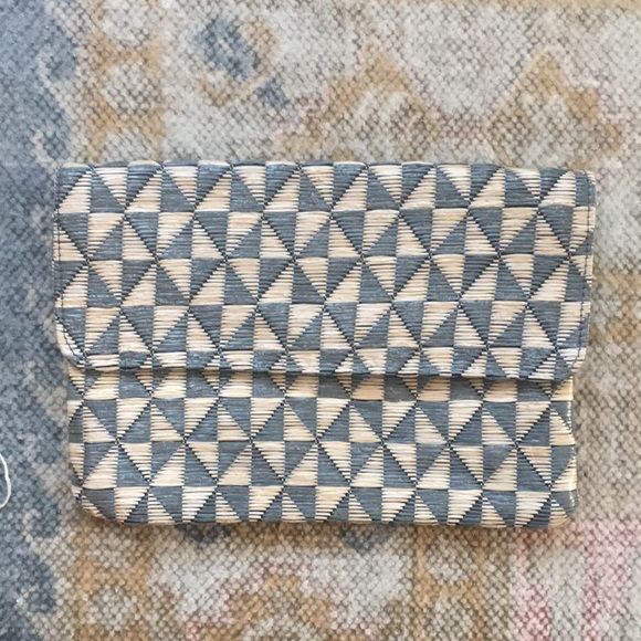 Merona Woven Grass Geometric Clutch NWOT - Picture 2 of 5